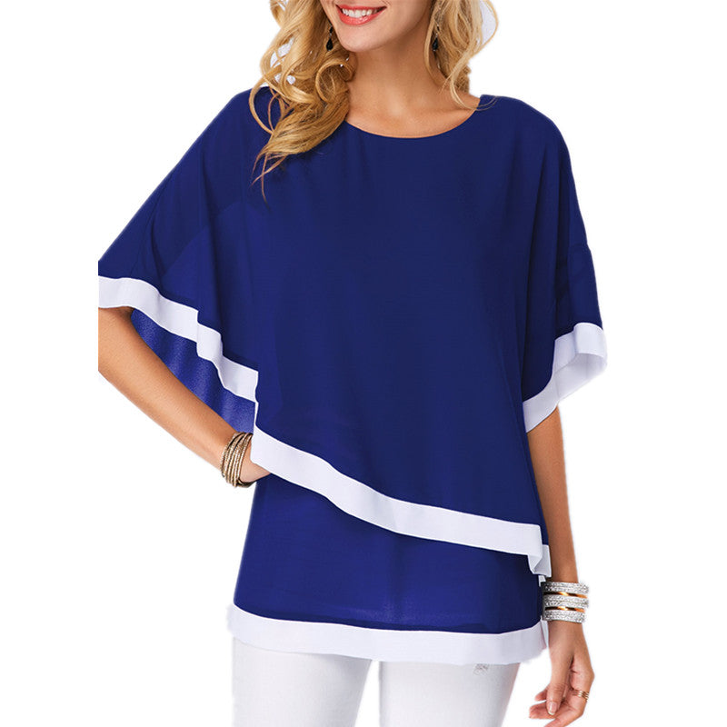 Batwing O Neck Women Summer Blouse
